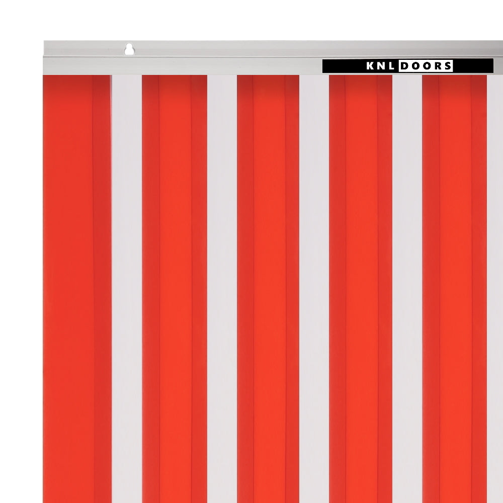 RED + CLEAR Strip Curtain Door (1.8mm x 75mm PVC)