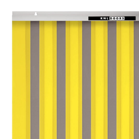 YELLOW + SMOKE Strip Curtain Door (1.8mm x 75mm PVC)